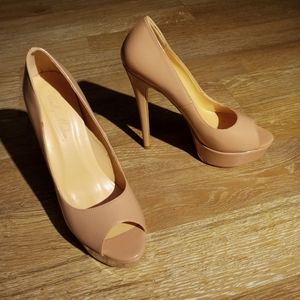 NWOT Only maker Pink nude peep toe stilettos